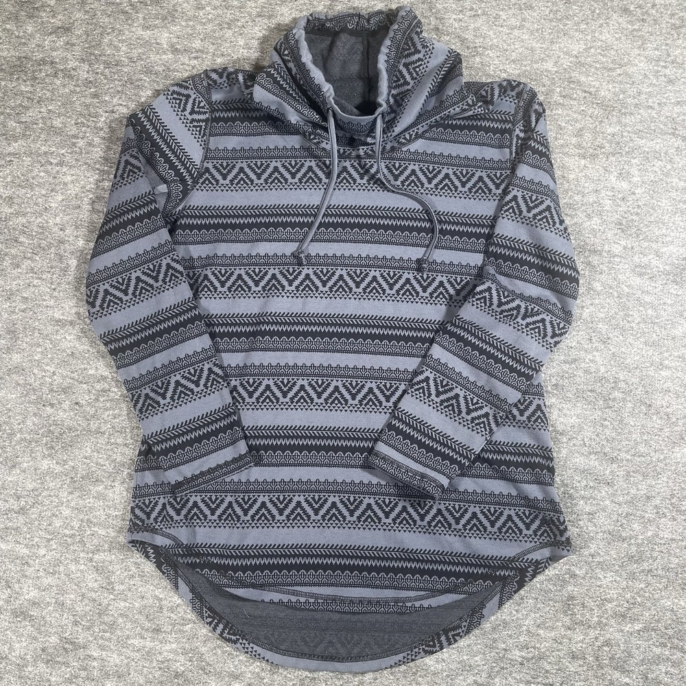 KAVU Skylar Womens Large Gray Aztec Print Full Zip Lightweight Pullover Hoodie - Picture 6 of 14